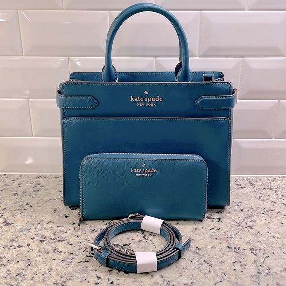 kate spade Handbags - Kate Spade Staci Satchel Crossbody Bag and Continental Wallet EUC Set
